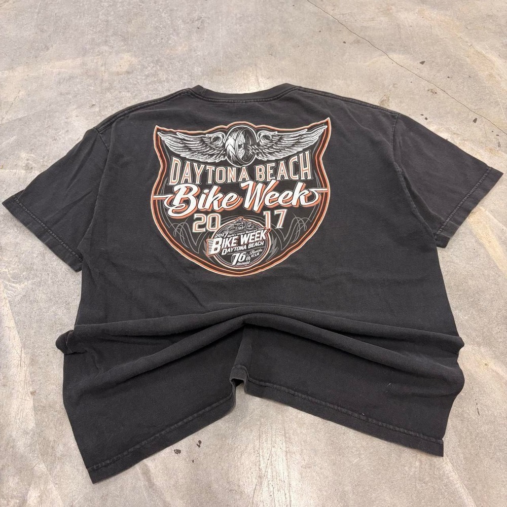 Hot Leathers Daytona Bike Week 2017 Graphic T-Shirt Mens XL Black Biker Tee